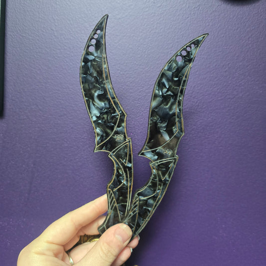 Acrylic Knife - Black Marble "Hunt" darque-path