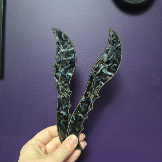 Acrylic Knife - Black Marble "Curve" darque-path