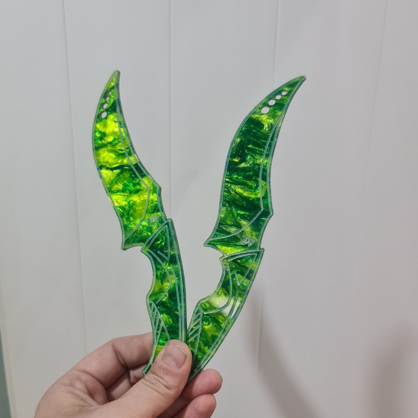 Acrylic Knife - Green Marble "Hunt" darque-path
